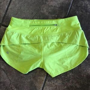 Lululemon neon shorts.